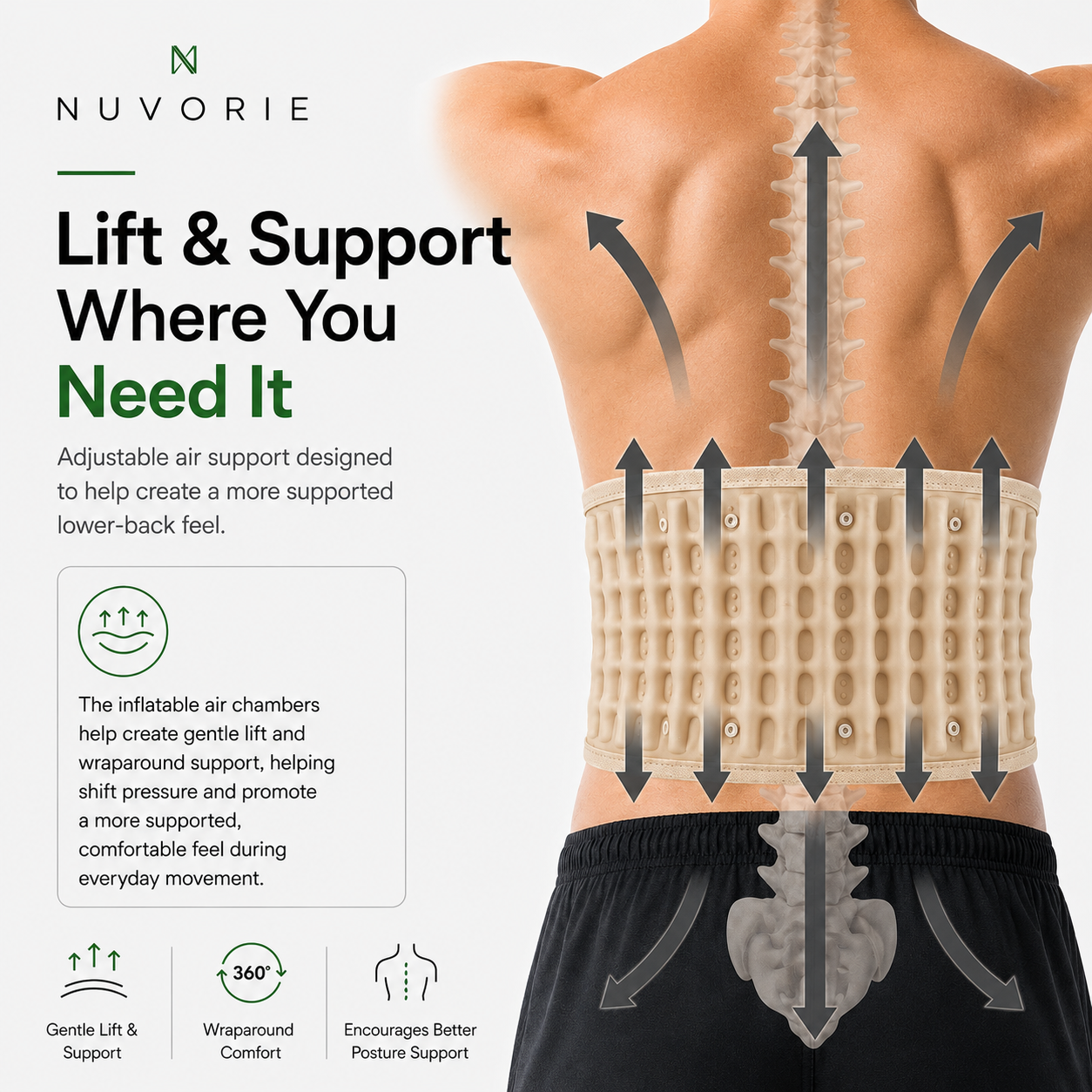 Nuvorie AirLift™ Back Support Belt